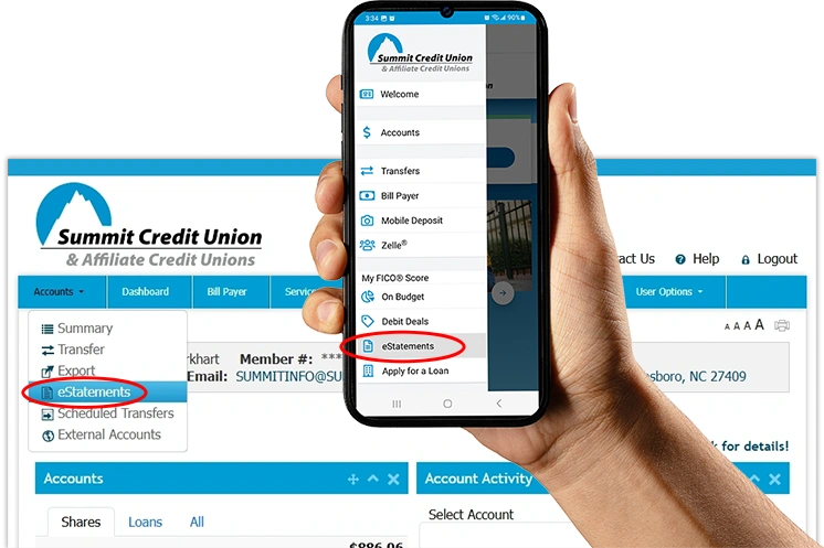 Image of our web page about checking